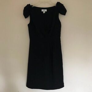 LOFT Black Mini Dress with Cap Sleeves